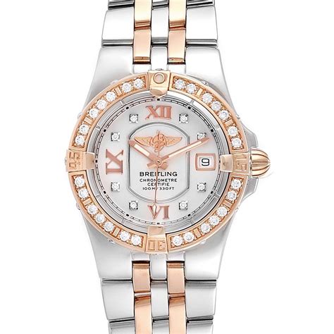 breitling women watch rose and gold